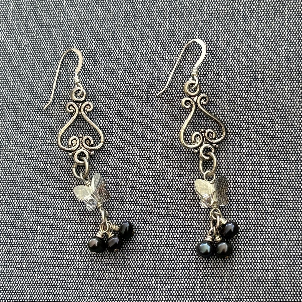 Butterfly Crystal Drop Earrings
